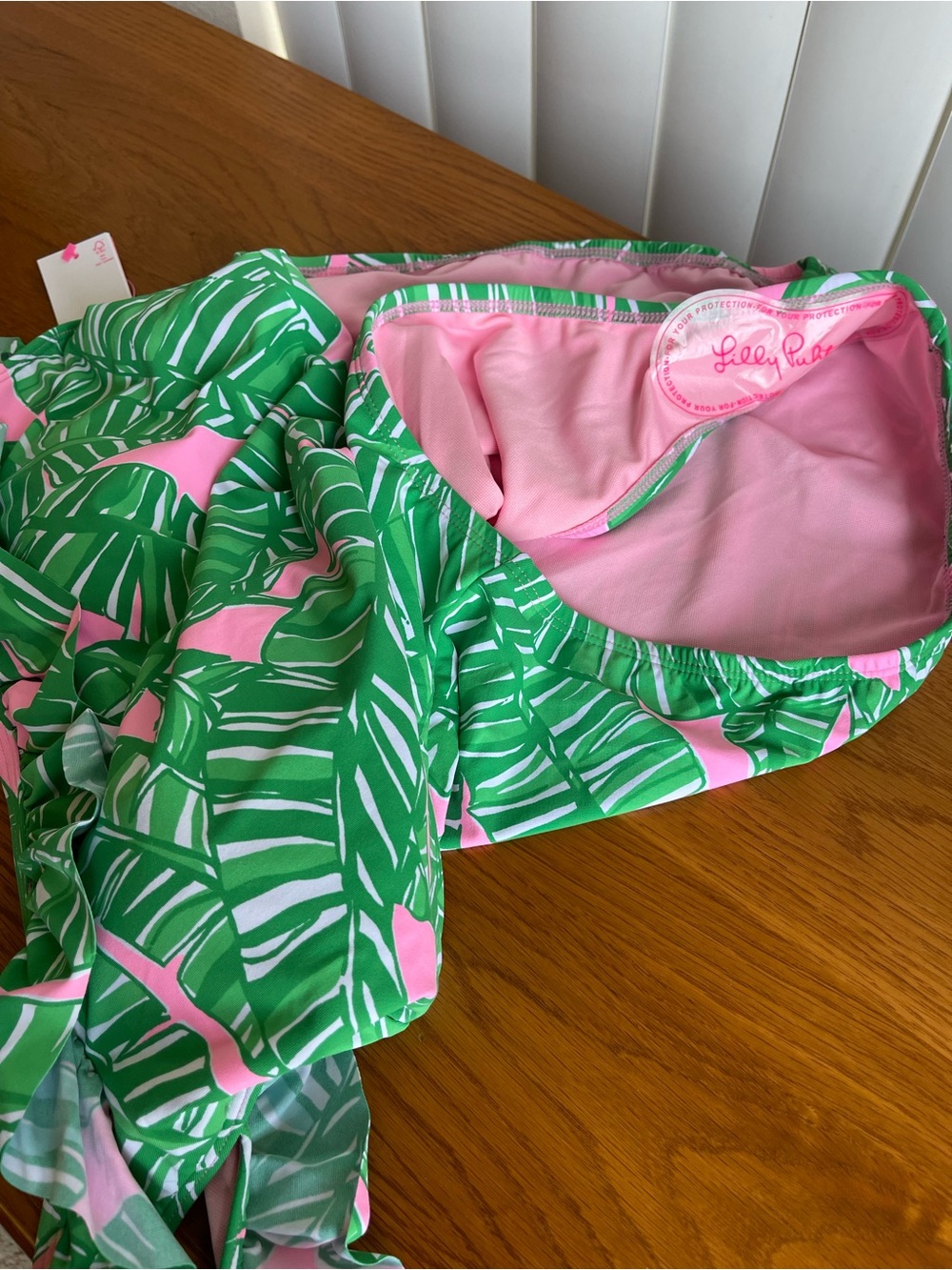 Lilly Pulitzer Aemma Ruffle One Piece Swimsuit Let’s Go Bananas Size 12 - Picture 9 of 13